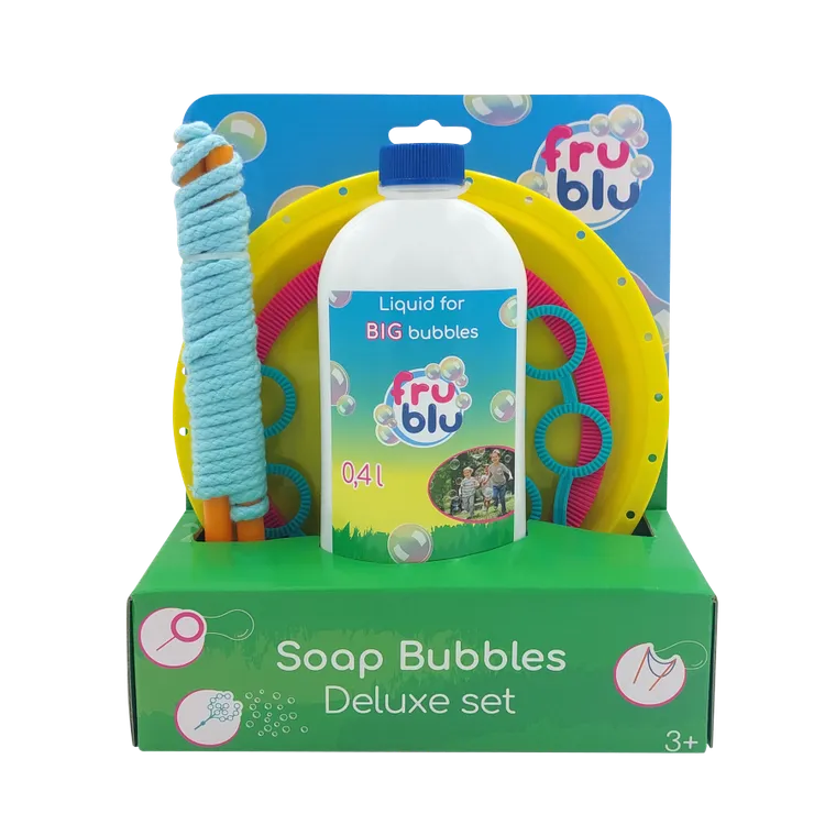 Fru Blu, Deluxe, zestaw do robienia baniek mydlanych z płynem, 0,4l
