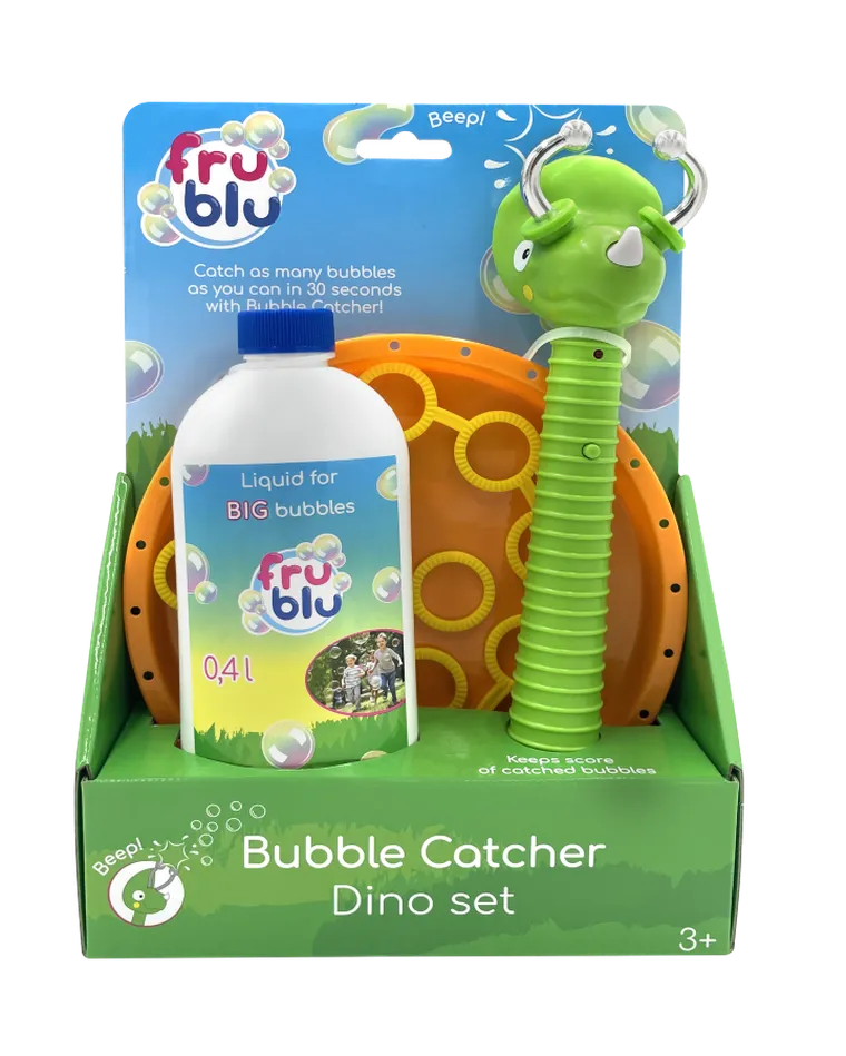 Fru Blu, Dino, zestaw do robienia baniek mydlanych z łapaczem i płynem, 0,4l