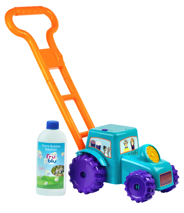 Fru Blu, traktor do pchania, maszyna do robienia baniek mydlanych, zestaw z płynem, 0,4l