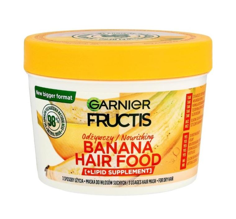 Fructis, Hair Food, maska odżywcza do włosów suchych, banana, 400 ml