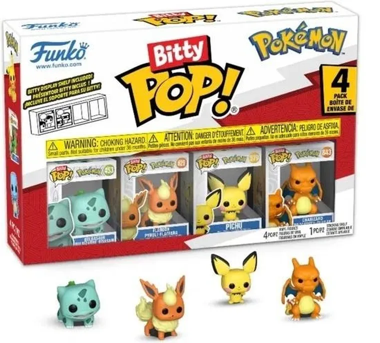 Funko Bitty Pop! Games: Pokemon, Bulbasaur, mini figurki kolekcjonerskie, 4 szt.