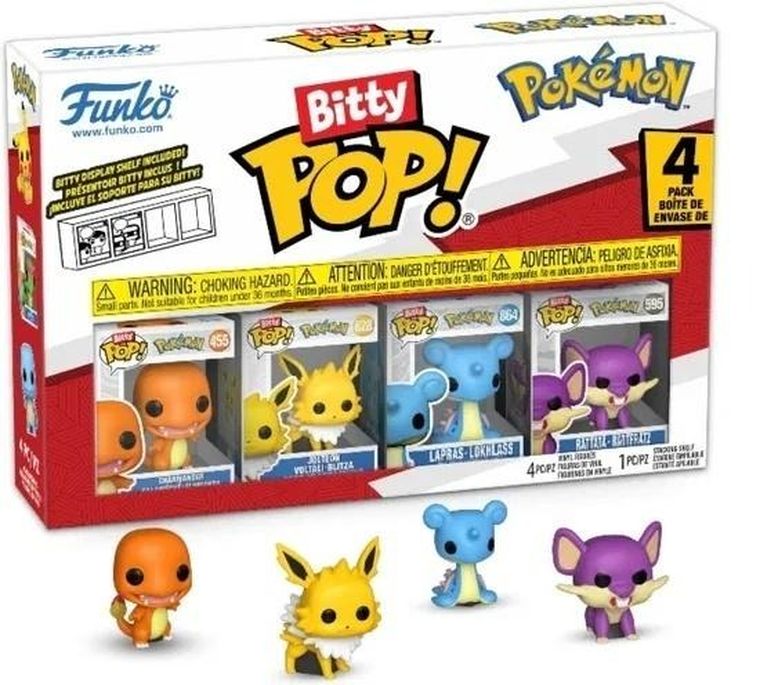 Funko Bitty Pop! Games: Pokemon, Charmander, mini figurki kolekcjonerskie, 4 szt.