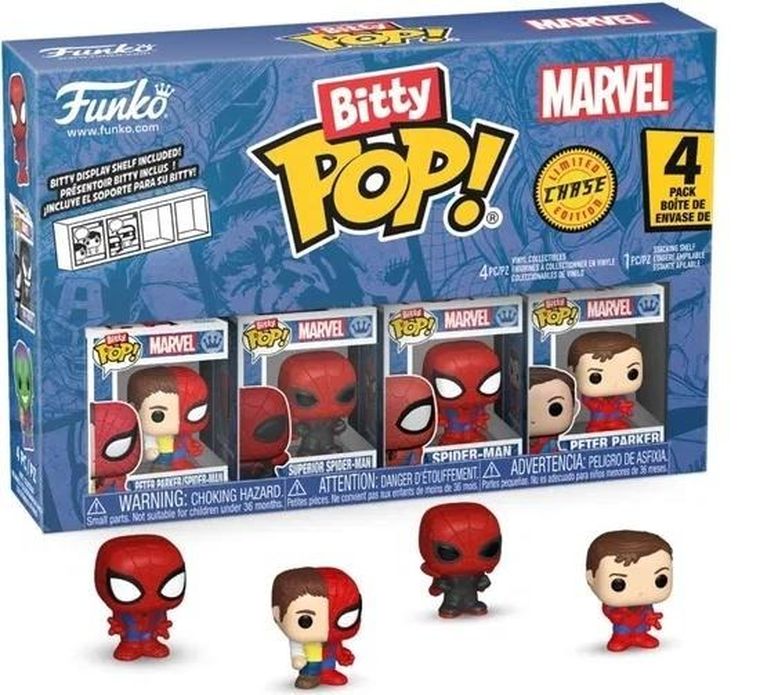 Funko Bitty Pop! Marvel: Parker Split, mini figurki kolekcjonerskie, 4 szt.