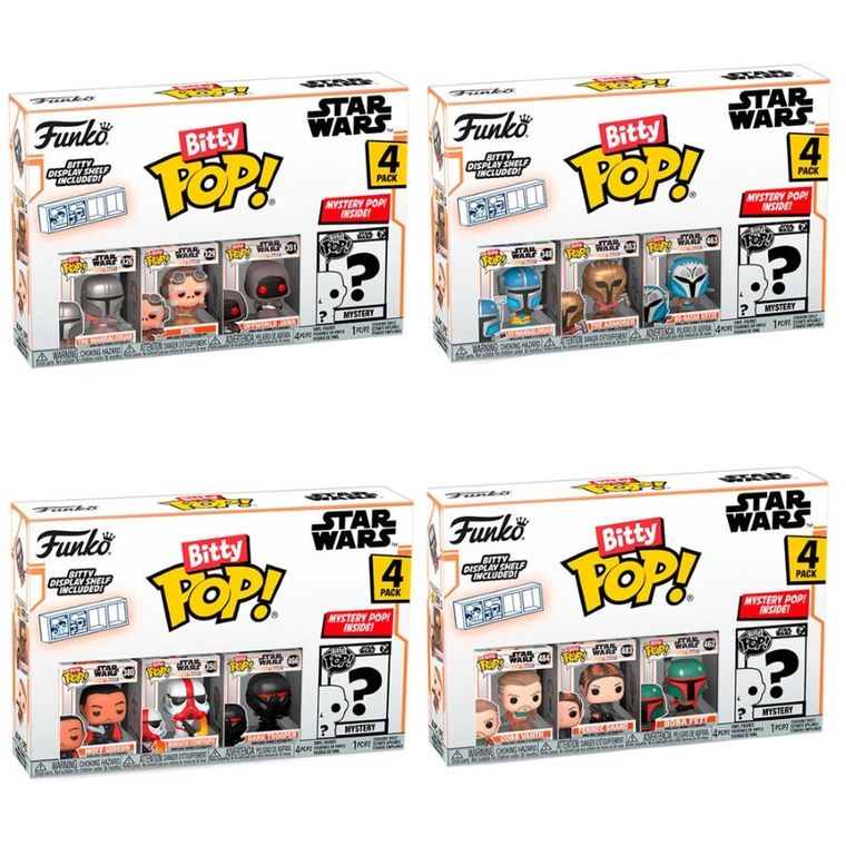 Funko Bitty Pop! Star Wars: Mandalorian S1, mini figurki kolekcjonerskie, 4 szt.