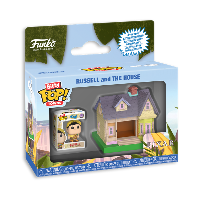 Funko Bitty Pop! Towns: Up, Russel z Domkiem, mini figurka kolekcjonerska