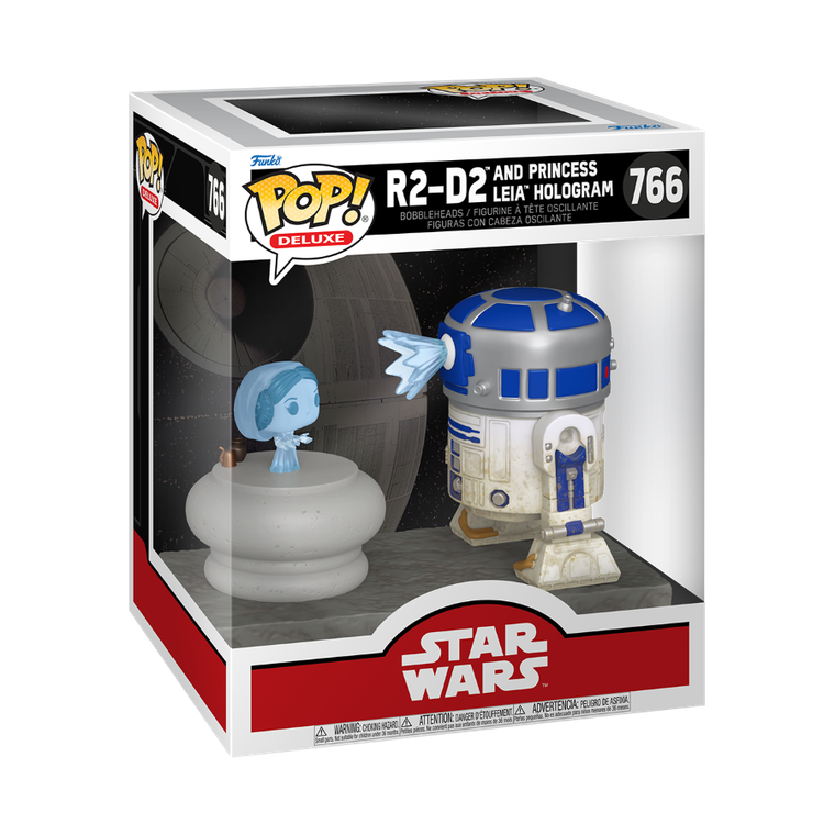 Funko Pop! Star Wars Deluxe: R2-D2 z hologramem Lei, figurka kolekcjonerska