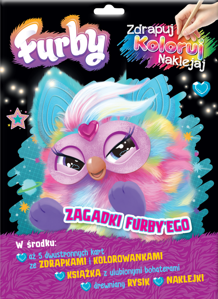 Furby. Zagadki Furby'ego. Zdrapuj, koloruj, naklejaj