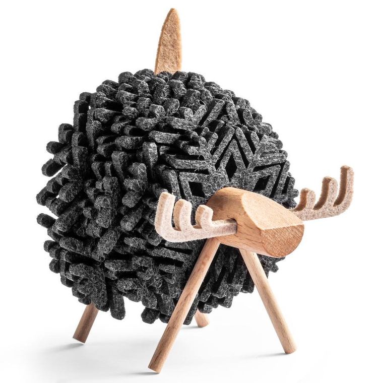 Gadget Master, podkładki filcowe, Łoś, czarne, 12 szt.