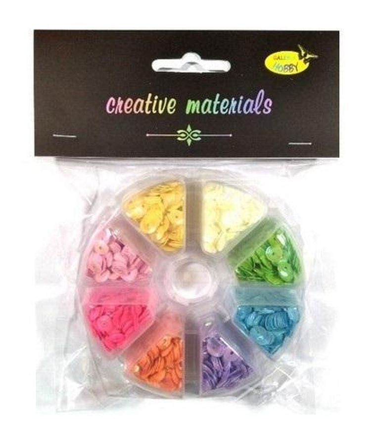 Galeria Hobby, cekiny, 8 kolorów, 6 mm, 40g