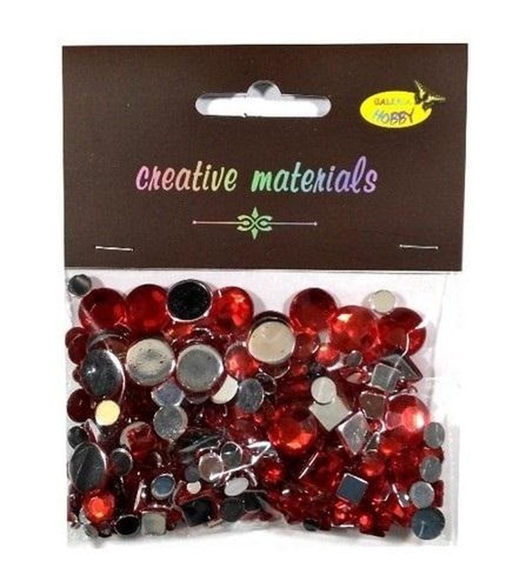 Galeria Hobby, elementy kryształkowe, czerwone, 4-12 mm, 25 g
