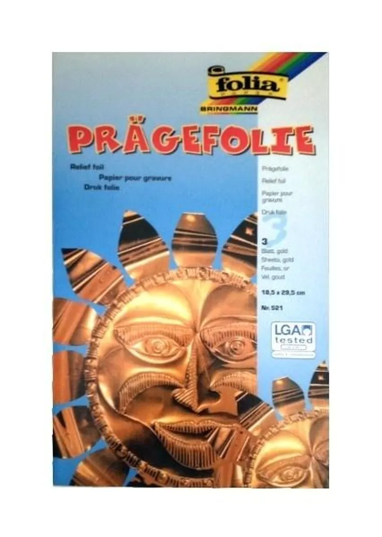Galeria Hobby, folia metaliczna, złota, 18,5-29 cm, 3 arkusze