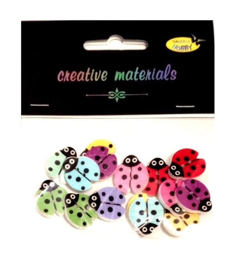 Galeria Hobby, guziki ozdobne, Biedronki, 18 mm, 15 szt.
