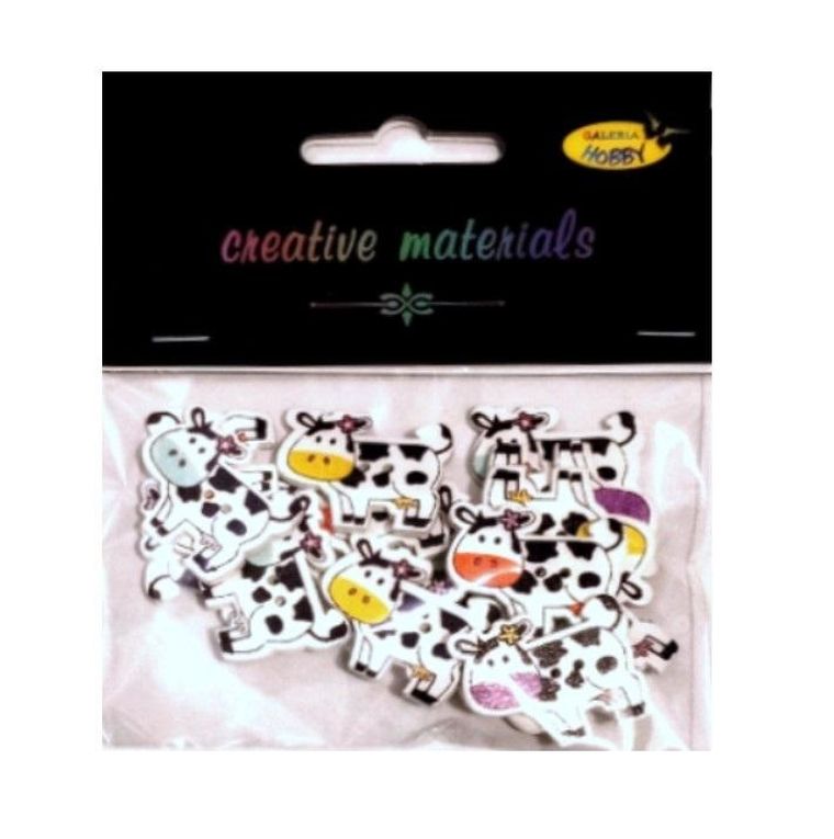 Galeria Hobby, guziki ozdobne, Krowa, 27-21 mm, 15 szt.