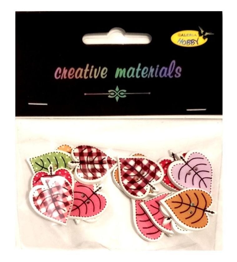 Galeria Hobby, guziki ozdobne, Listki, 25 mm, 15 szt.