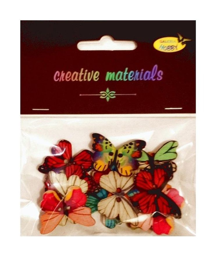 Galeria Hobby, guziki ozdobne, Motyle retro, 28 mm, 15 szt.