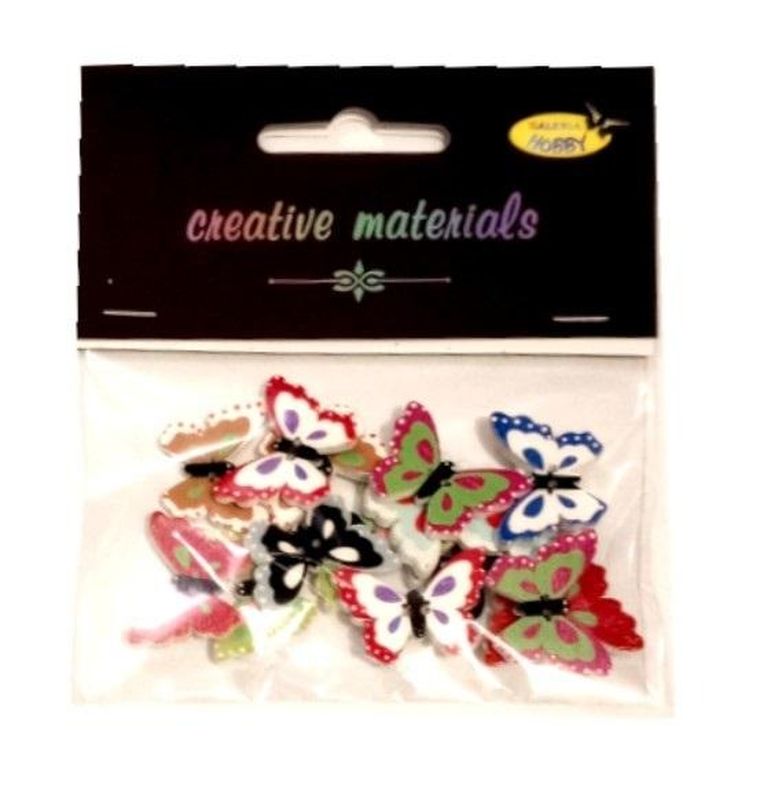 Galeria Hobby, guziki ozdobne, Motylki, 25 mm, 15 szt.