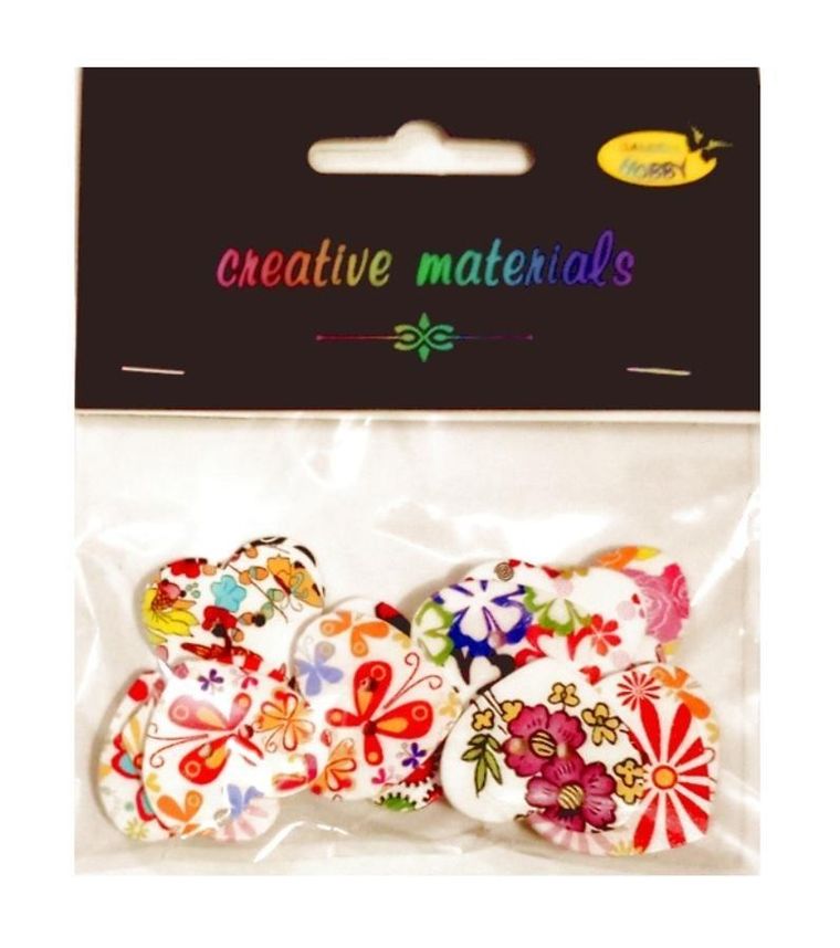 Galeria Hobby, guziki ozdobne, Serca, 25 mm, 15 szt.