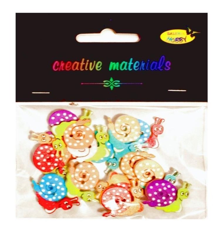 Galeria Hobby, guziki ozdobne, Ślimak, 20-15 mm, 15 szt.