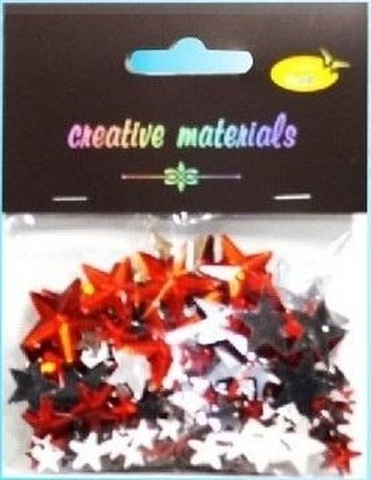 Galeria Hobby, gwiazdki kryształkowe, czerwone, 6-22 mm, 20g