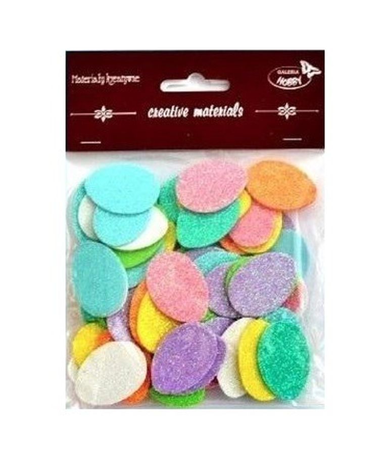 Galeria Hobby, jaja małe, brokatowe, 72 szt.