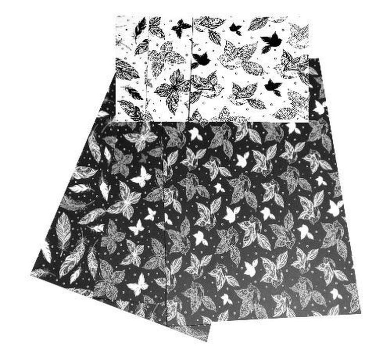 Galeria Hobby, kartony w motywy, czarno-białe, 3 arkusze, 24-24 cm