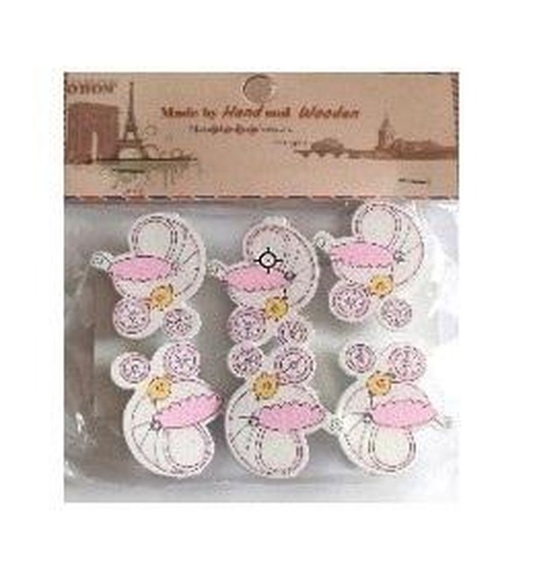 Galeria Hobby, klamerki ozdobne, niemowlęce, 6 szt.