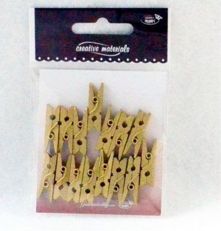 Galeria Hobby, klamerki ozdobne złote, 25 mm, 15 szt.