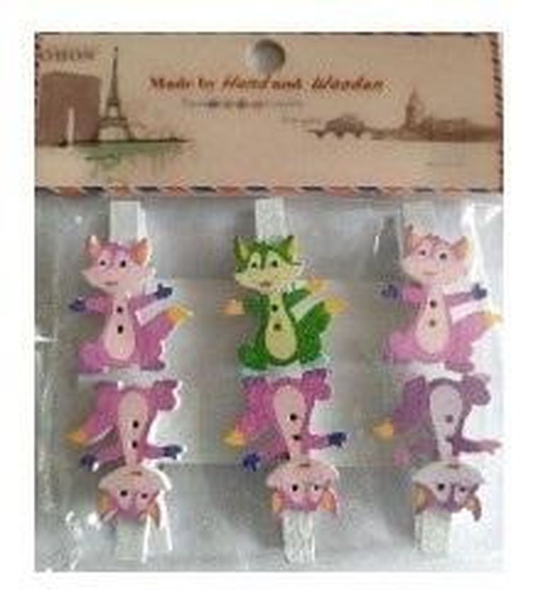 Galeria Hobby, klamerki ozdobne, zwierzęce, 6 szt.