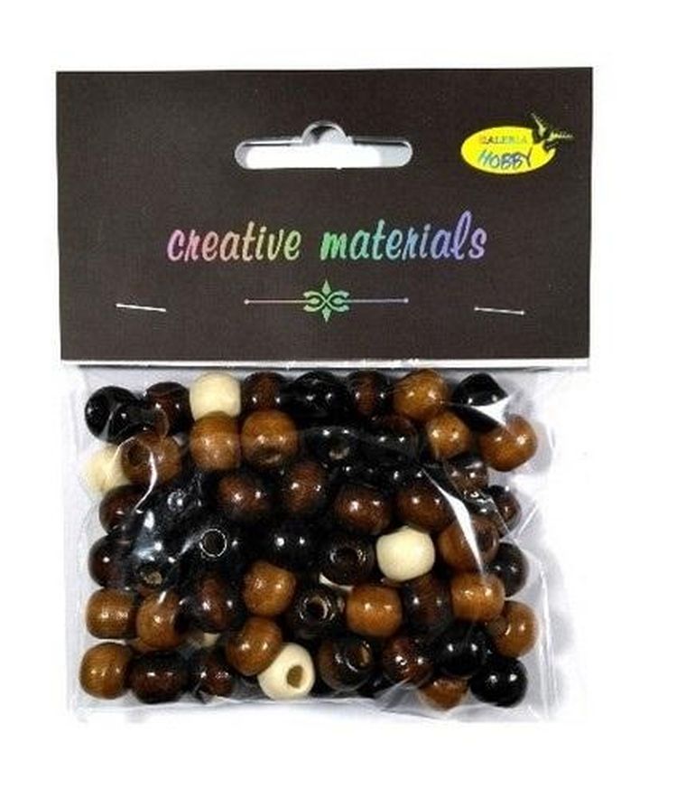 Galeria Hobby, koraliki drewniane, naturalne, 10 mm, 25g