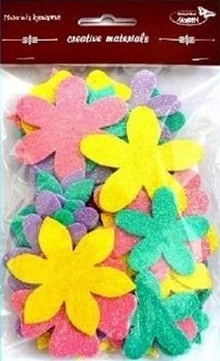 Galeria Hobby, kwiatki brokatowe, 60 szt.