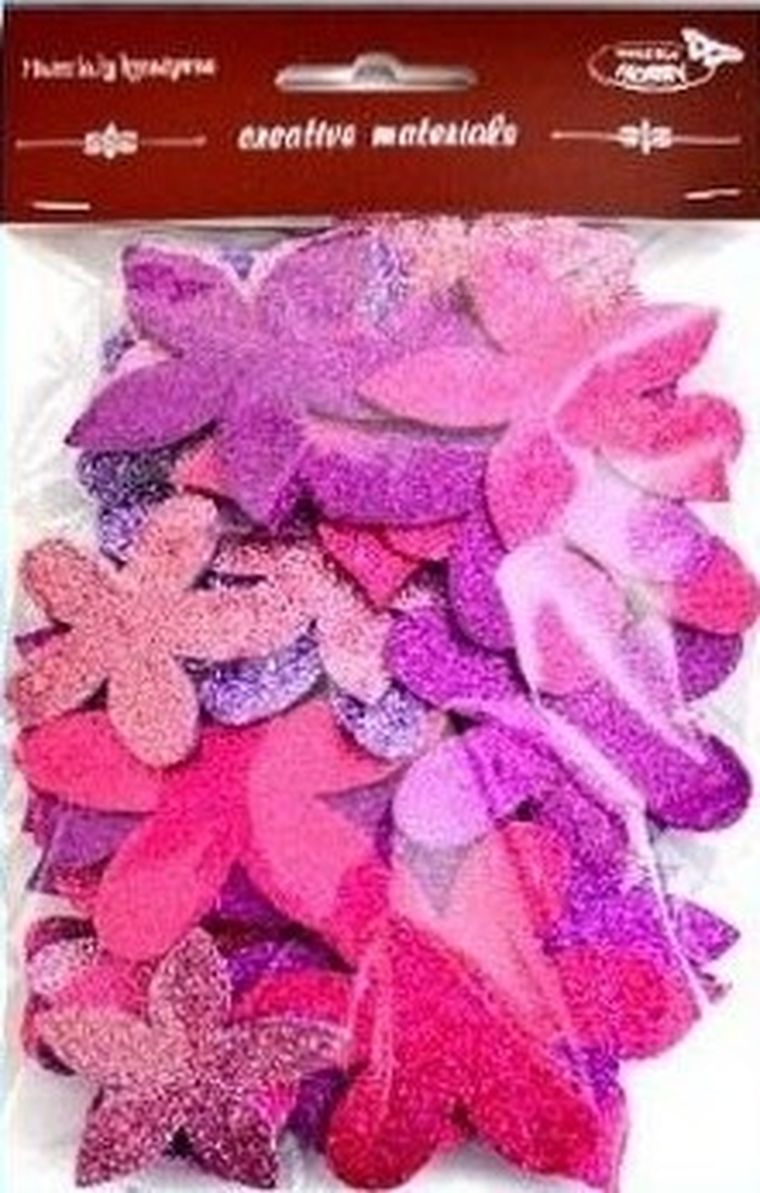 Galeria Hobby, kwiatki brokatowe, 60 szt.