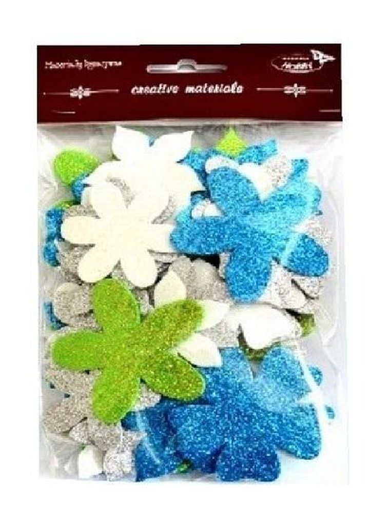 Galeria Hobby, kwiatki brokatowe, 60 szt.