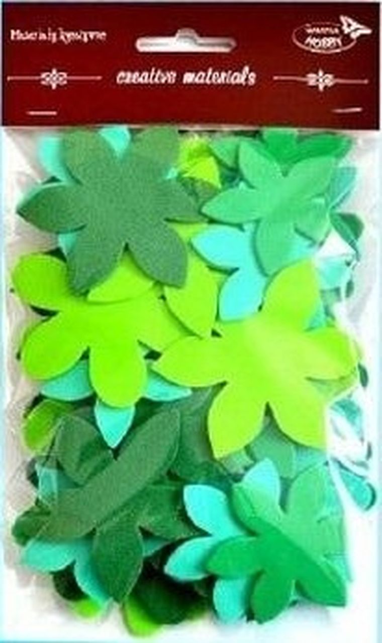 Galeria Hobby, kwiatki filcowe, zielone, 60 szt.