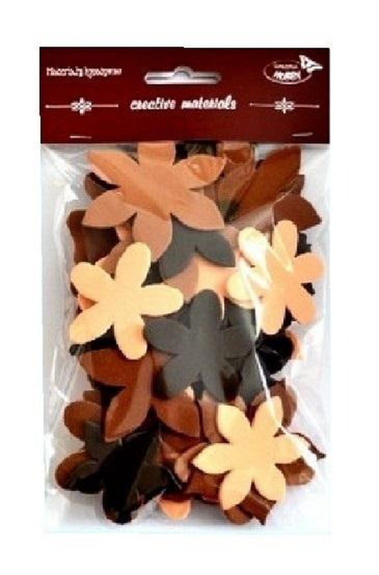Galeria Hobby, kwiatki, tonacja brązowa, 60 szt.