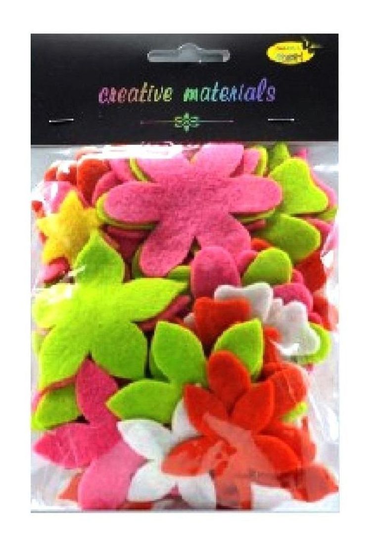 Galeria Hobby, kwiatki z filcu, kolory wiesenne, 60 szt.