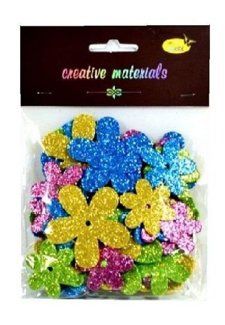 Galeria Hobby, kwiatki z pianki brokatowej, wiosenne, 56 szt.