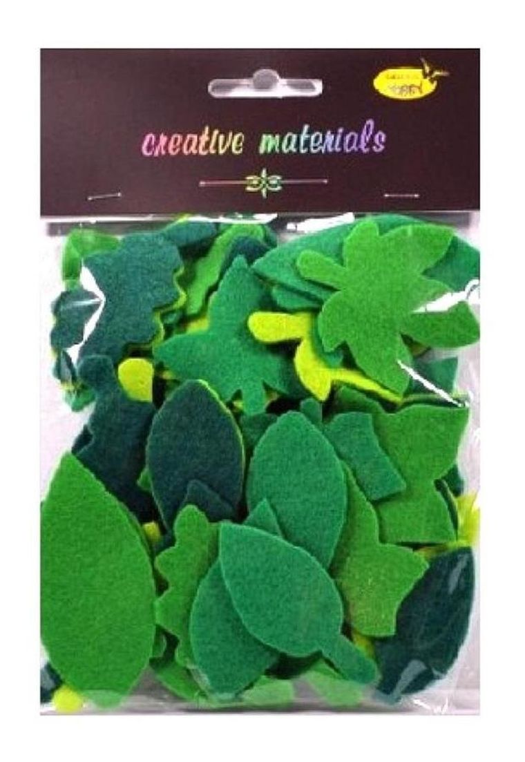 Galeria Hobby, listki z filcu, tonacja zielona