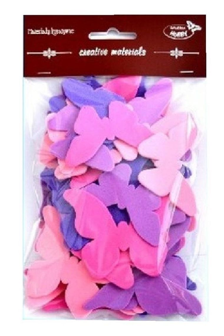 Galeria Hobby, motyle, różowo-fioletowe, 52 szt.