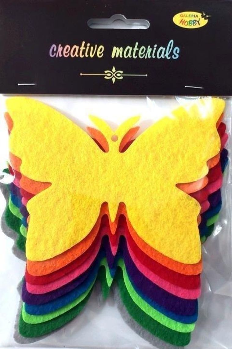 Galeria Hobby, motyle z filcu, 11,5-8,5 cm, 9 szt.