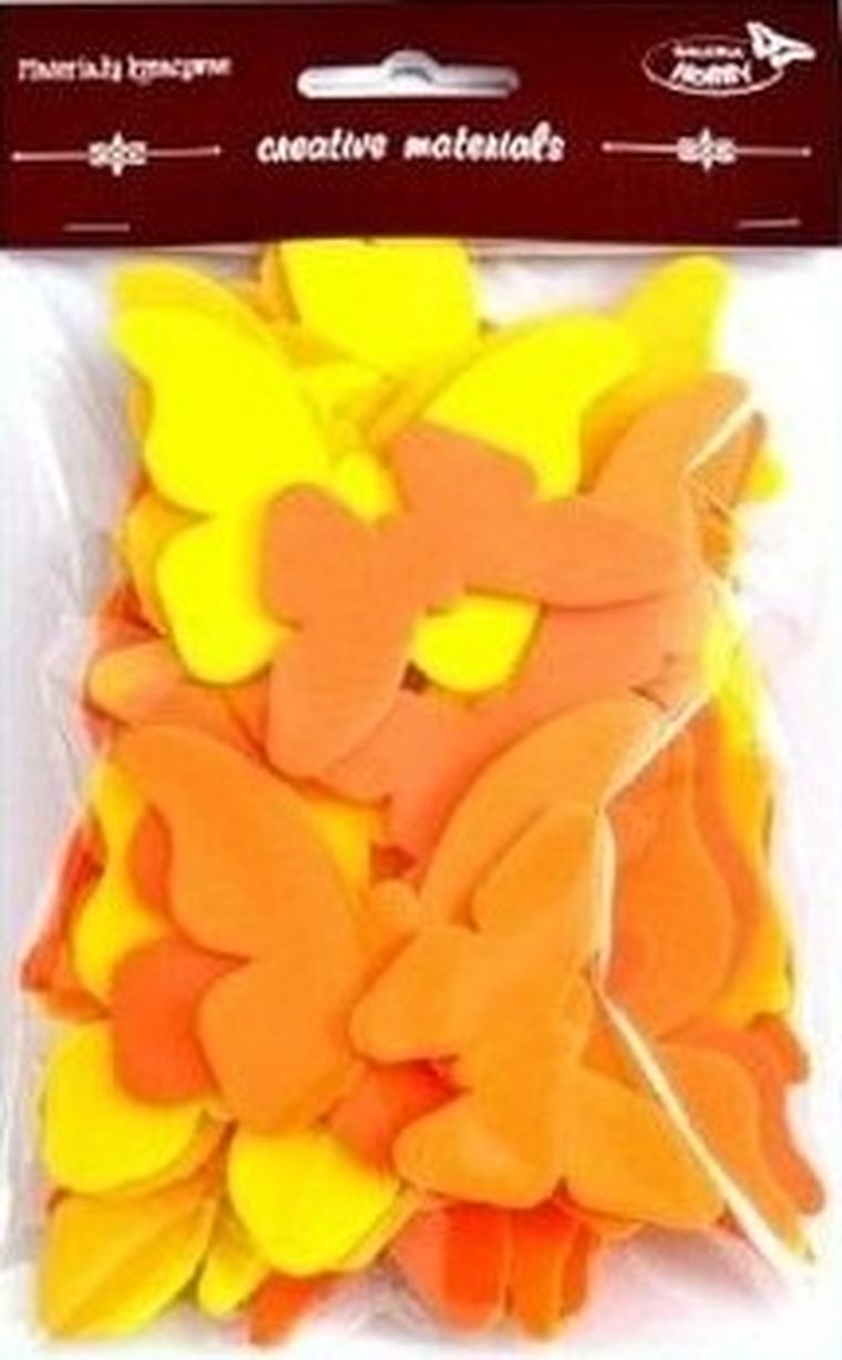 Galeria Hobby, motyle, żółto-pomarańczowe, 52 szt.