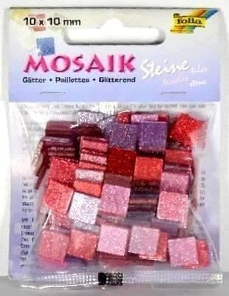 Galeria Hobby, mozaika kamyczki brokatowe, różowa, 10-10 mm