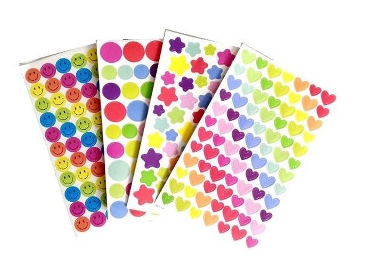 Galeria Hobby, naklejki papierowe, kolorowe, 9-15 cm, 4 arkusze