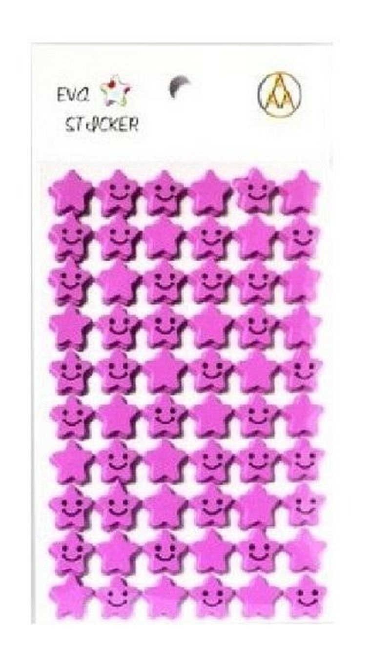 Galeria Hobby, naklejki piankowe, gwiazdki, liliowy