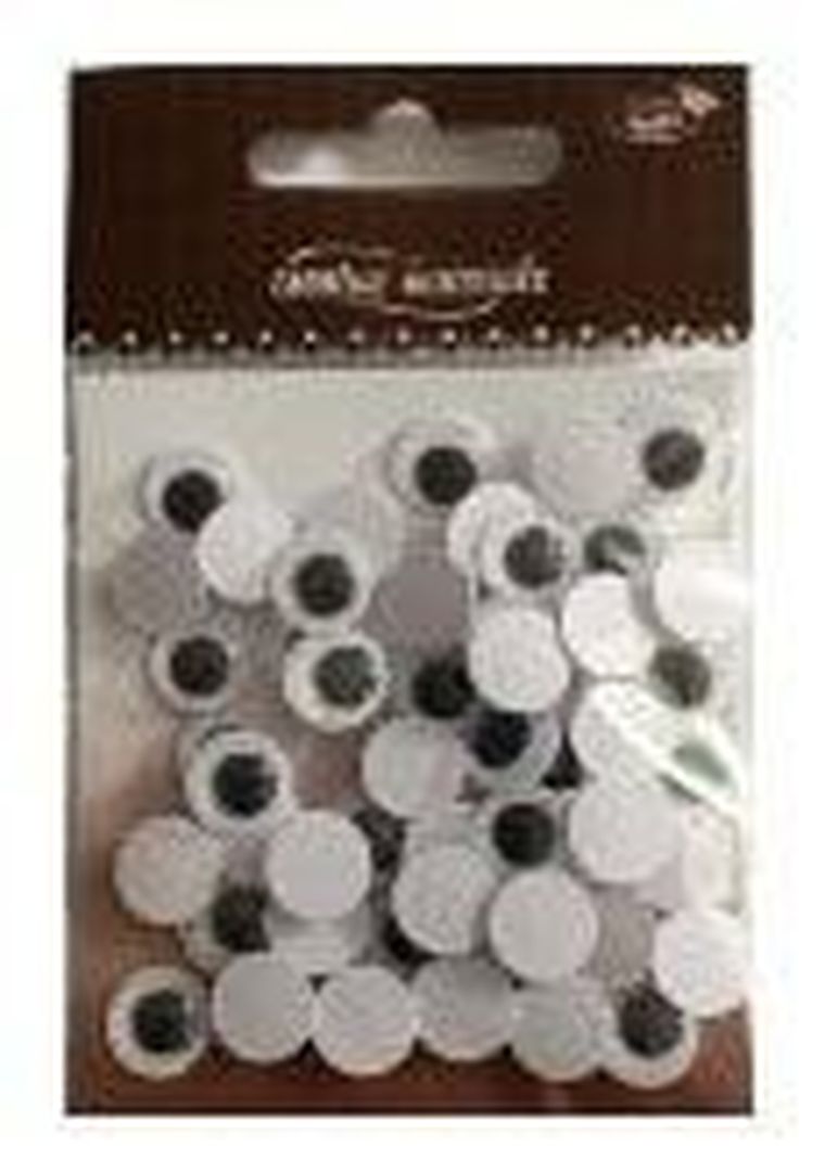 Galeria Hobby, oczy okrągłe samoprzylepne, 1 cm, 50 szt.