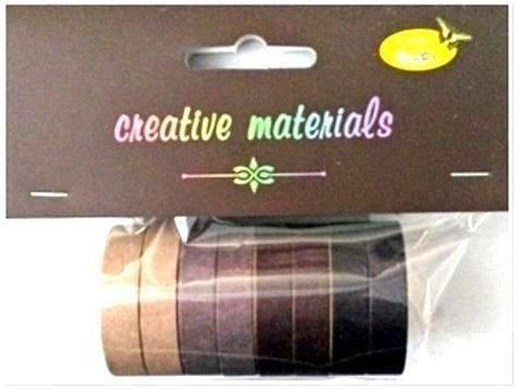 Galeria Hobby, papierowa taśma samoprzylepna, brązowe, 10 mm, 8 szt.