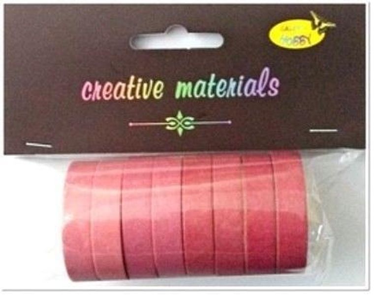 Galeria Hobby, papierowa taśma samoprzylepna, różowe, 10 mm, 8 szt.