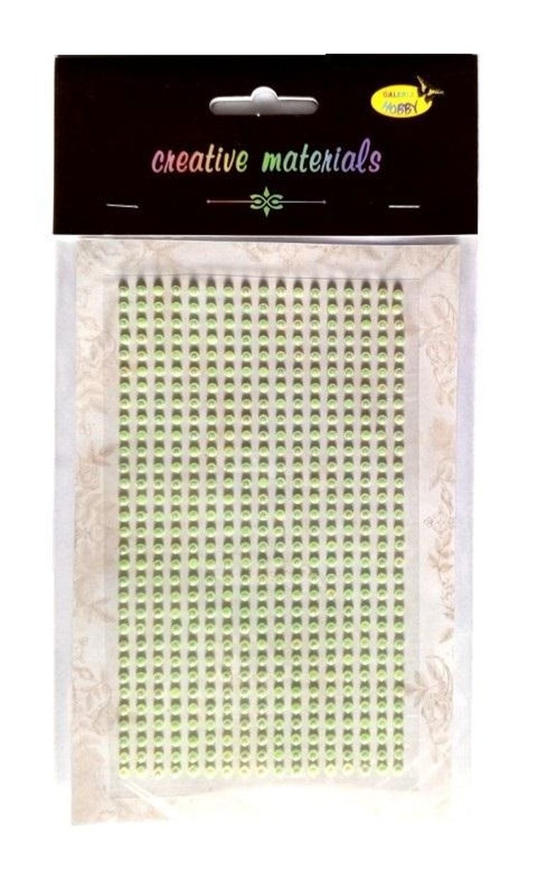 Galeria Hobby, perełki samoprzylepne, jasno-zielony, 3 mm, 527 szt.