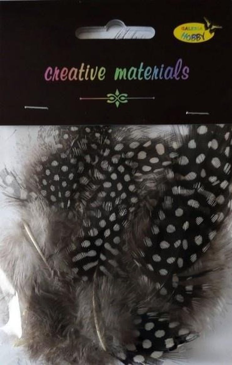 Galeria Hobby, pióra perliczek, 10-15 cm, 15 szt.