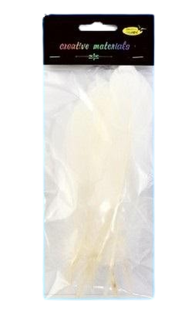 Galeria Hobby, piórka twarde, białe, 10 szt.