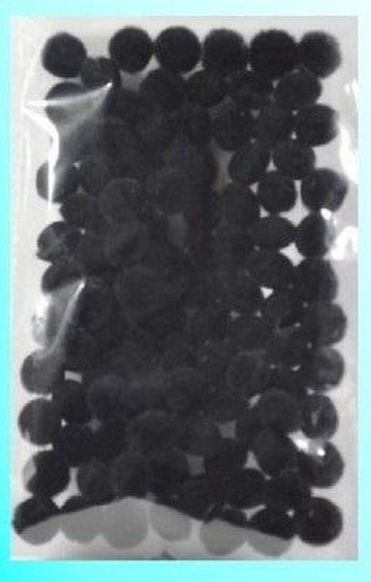 Galeria Hobby, pompony, czarne, 10 mm, 100 szt.